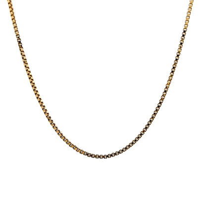 23" Square Link Box Chain Necklace 14k Yellow Gold