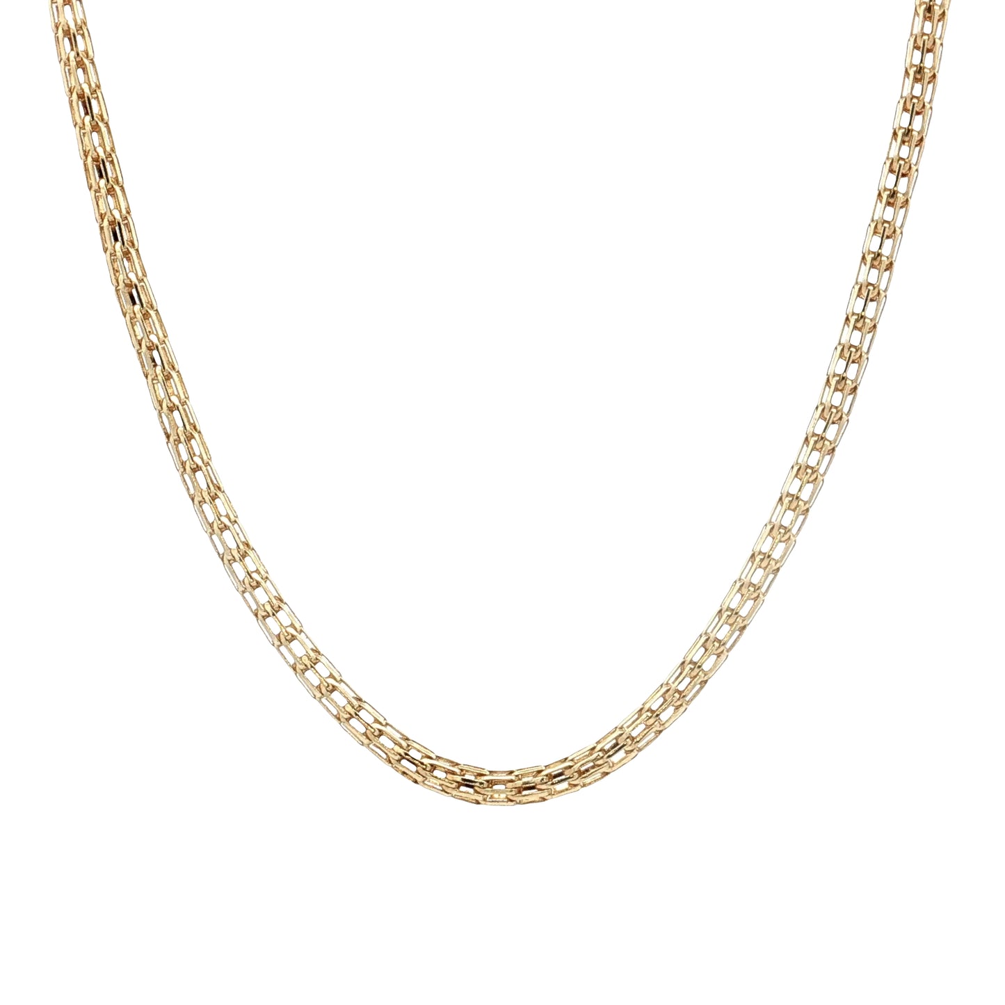 23" Woven Lattice Link Necklace 14k Yellow Gold