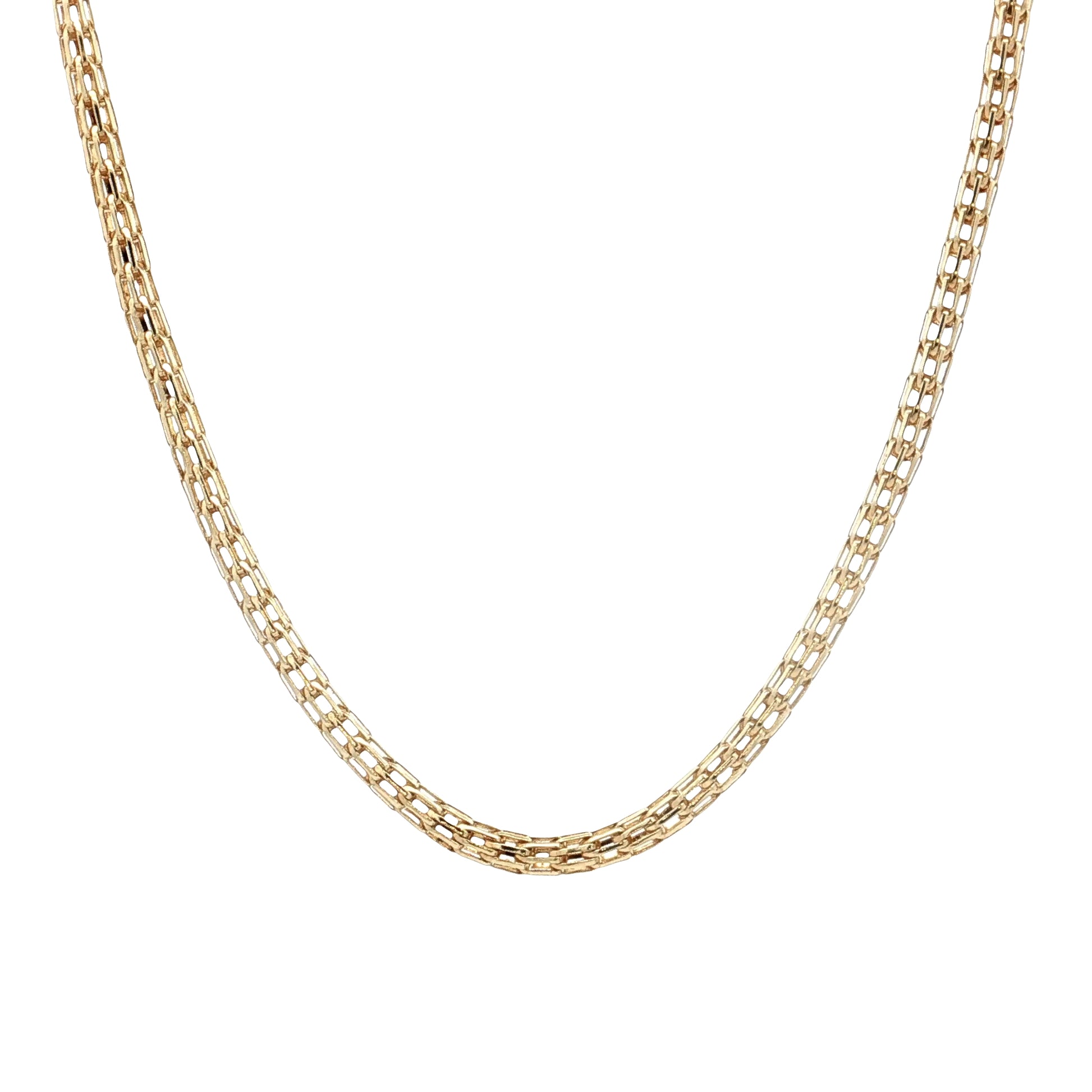 23" Woven Lattice Link Necklace 14k Yellow Gold