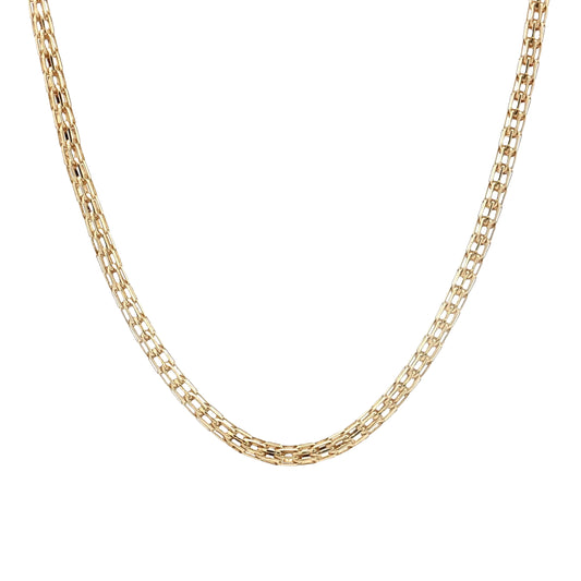 23" Woven Lattice Link Necklace 14k Yellow Gold