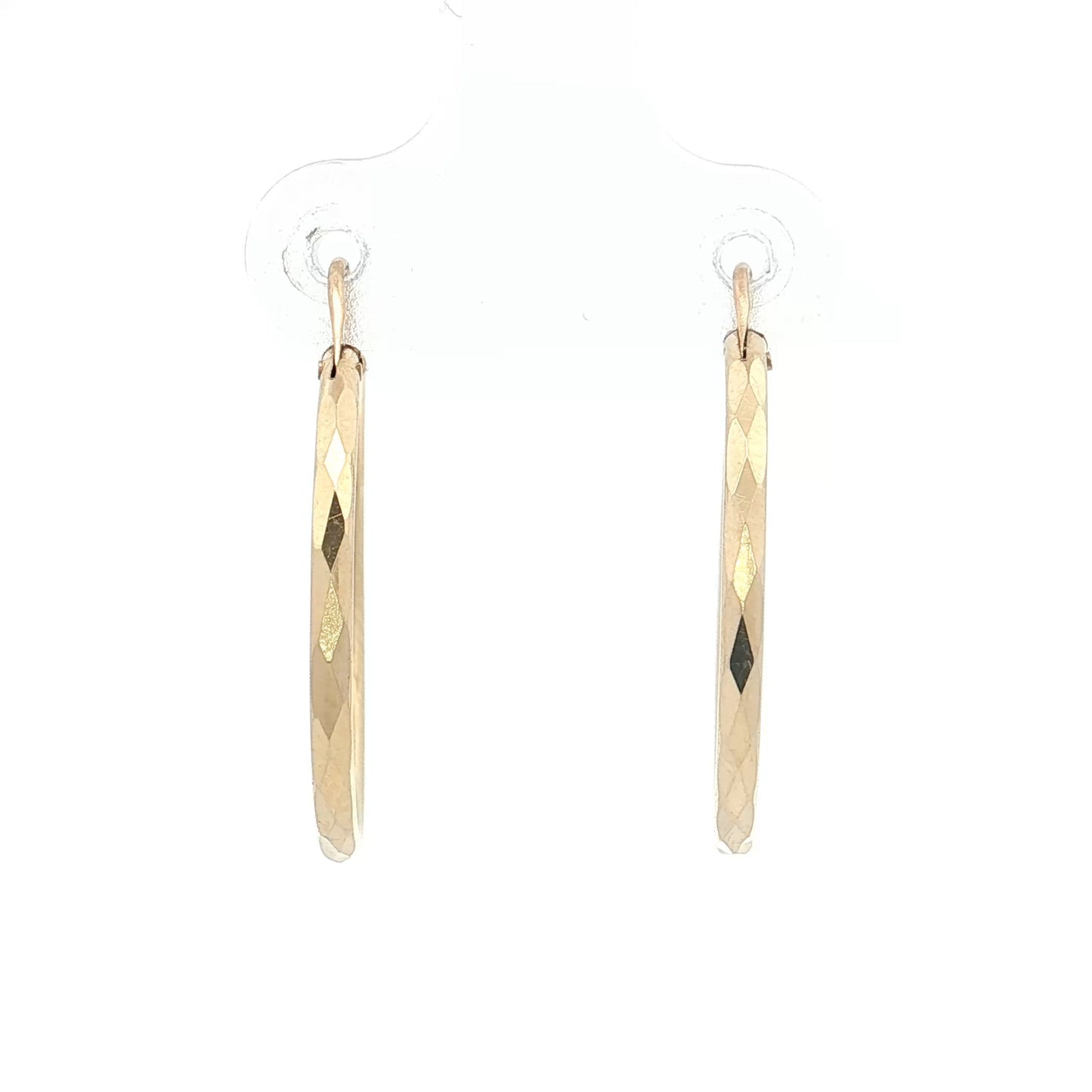 23mm Geometric Hoop Earrings 14k Yellow Gold