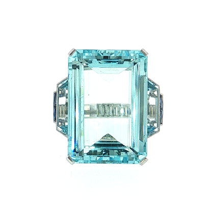 24.12 Aquamarine Cocktail Ring Platinum