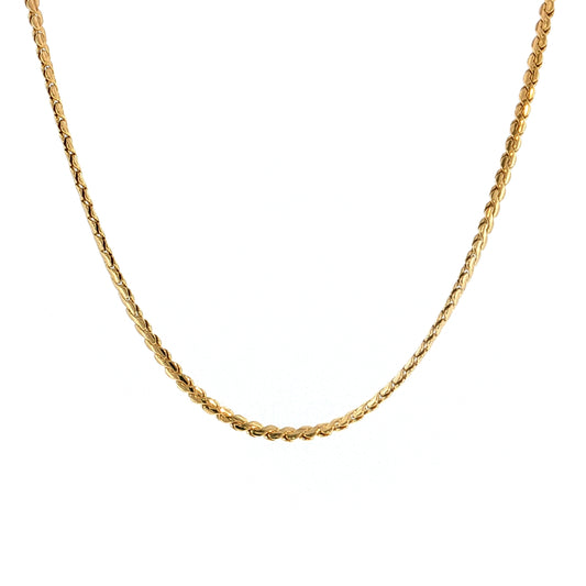24.5" Woven S Link Chain Necklace 18k Yellow Gold