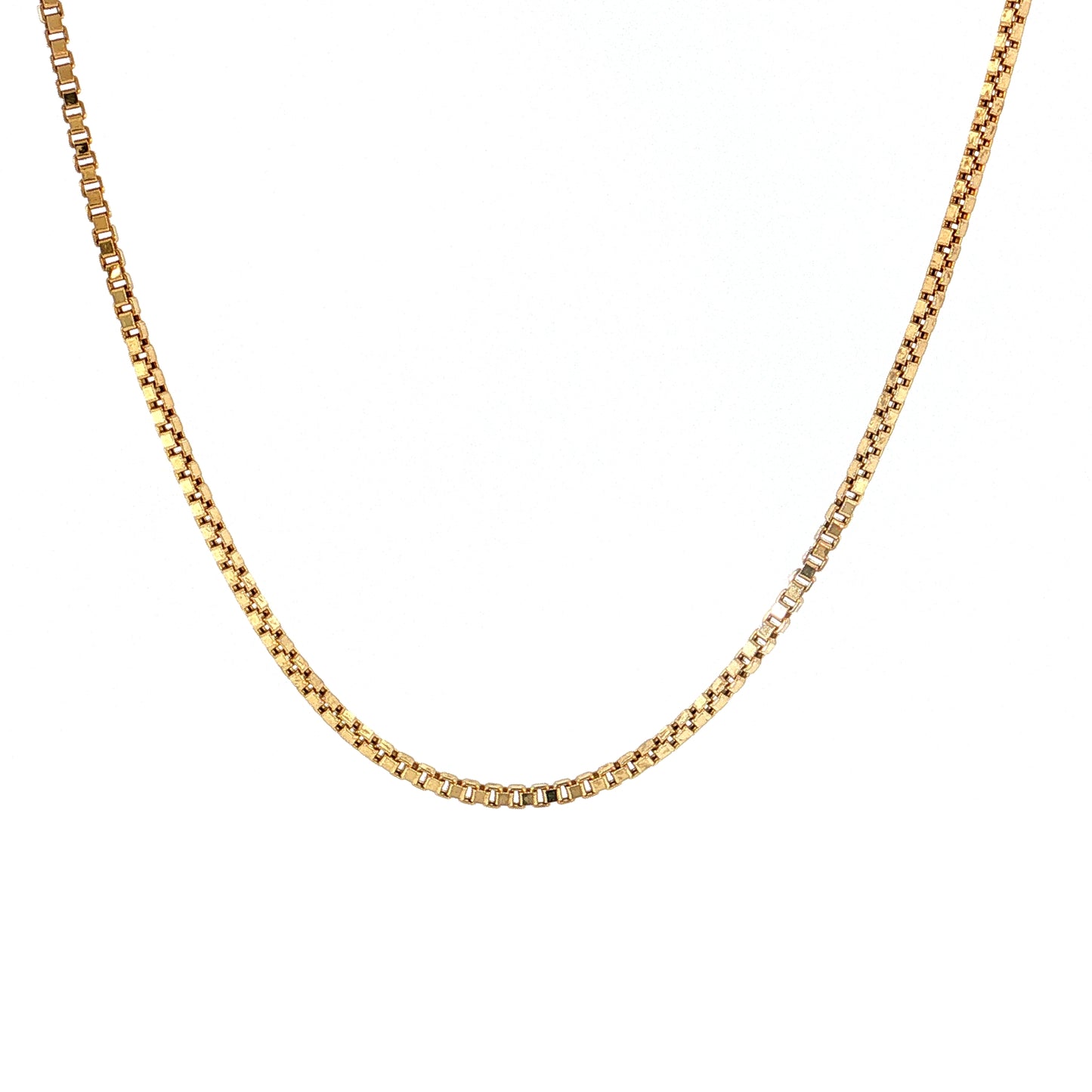 24" Box Chain Necklace 14k Yellow Gold