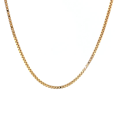 24" Box Chain Necklace 14k Yellow Gold