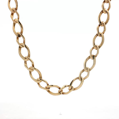 24 Inch Large Oval Link Necklace 14k Yellow Gold