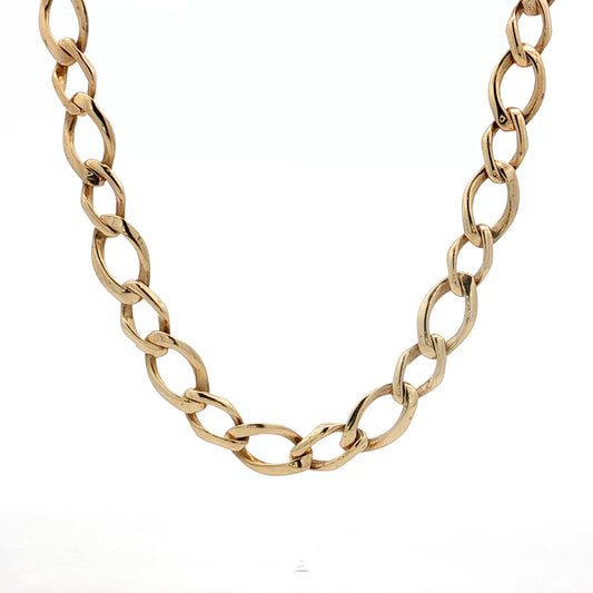 24 Inch Large Oval Link Necklace 14k Yellow Gold