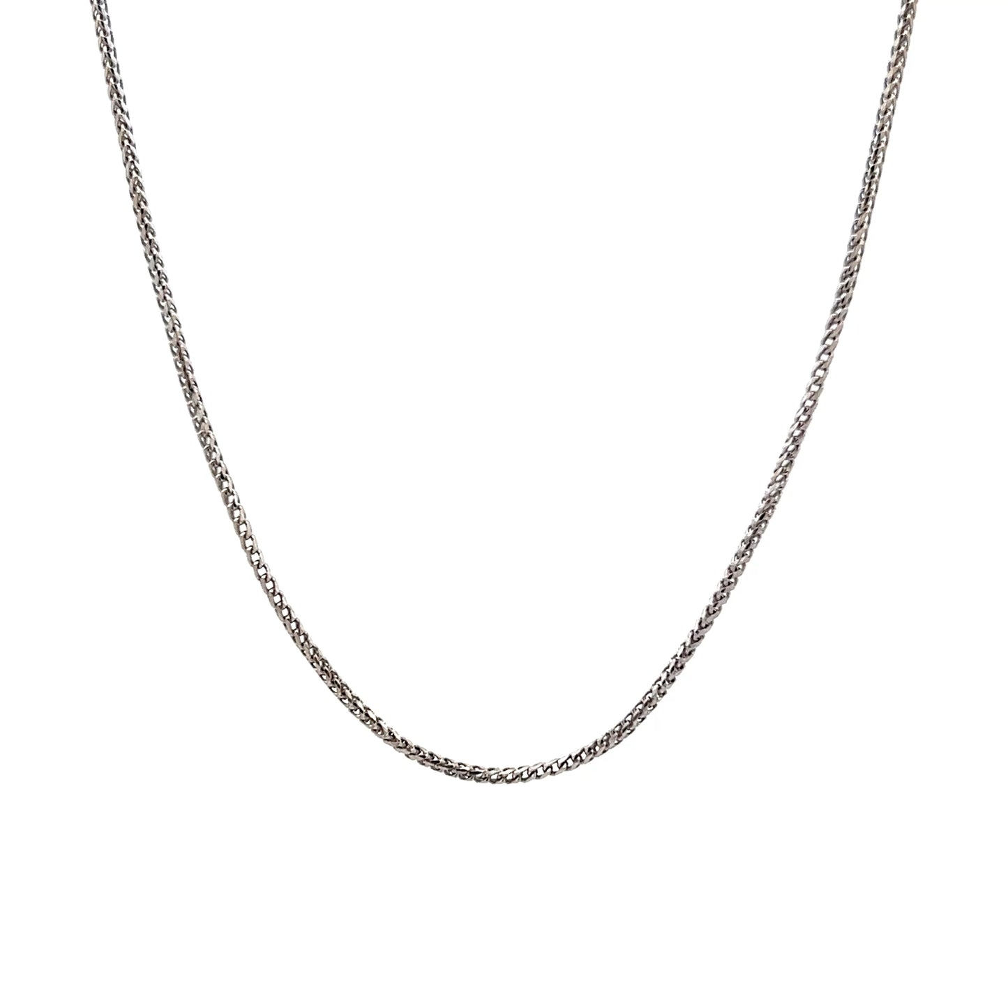 24" Wheat Chain Rope Necklace 14k White Gold