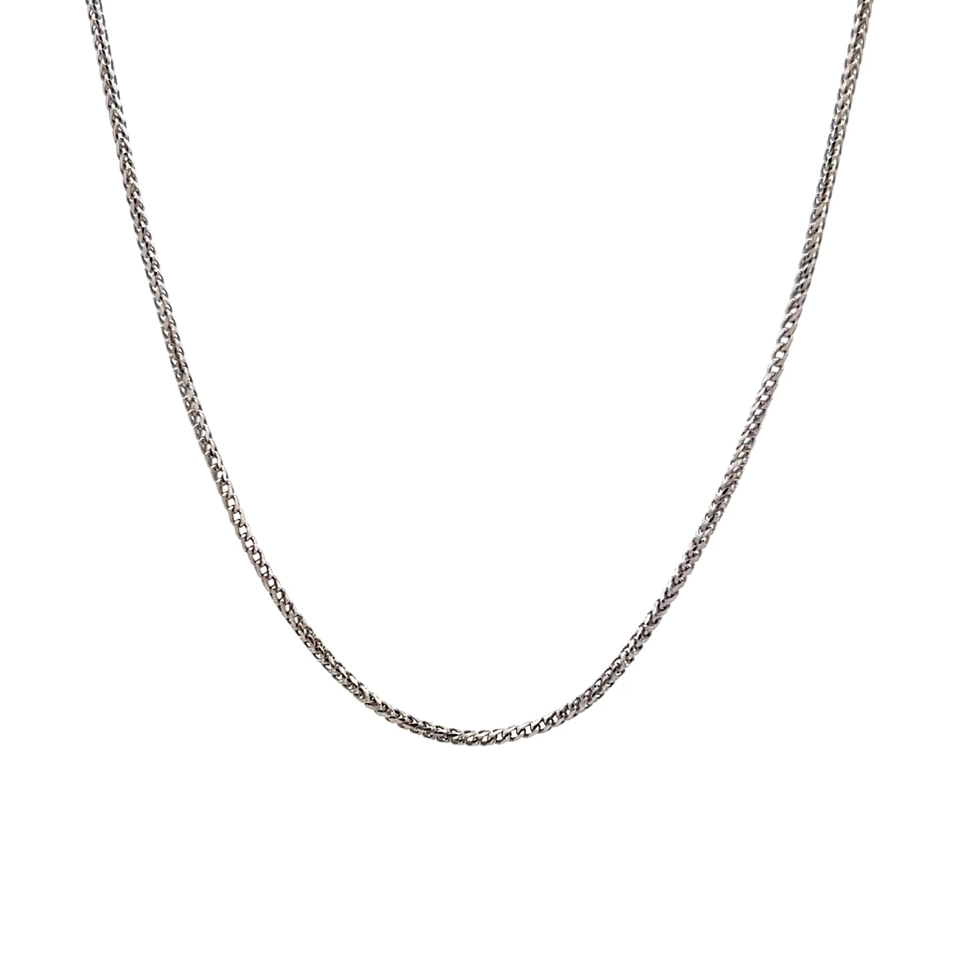 24" Wheat Chain Rope Necklace 14k White Gold