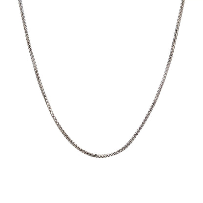 24" Wheat Chain Rope Necklace 14k White Gold