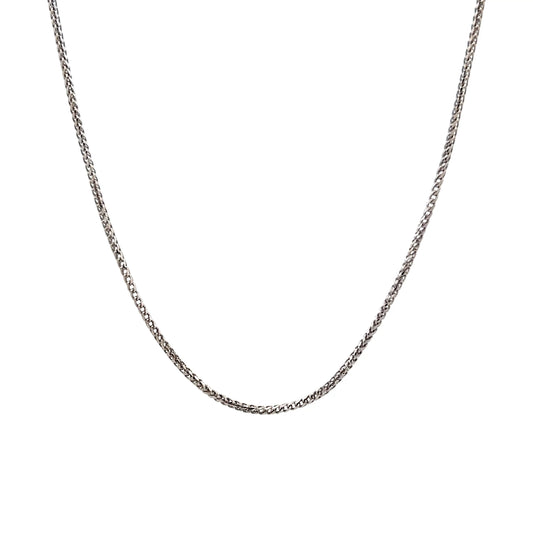24" Wheat Chain Rope Necklace 14k White Gold