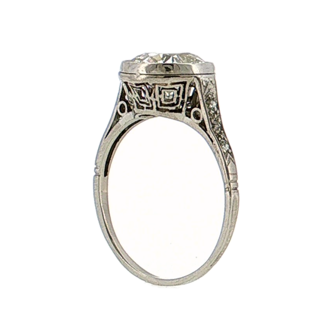 2.21 GIA Antique Old European Diamond Engagement Ring Platinum