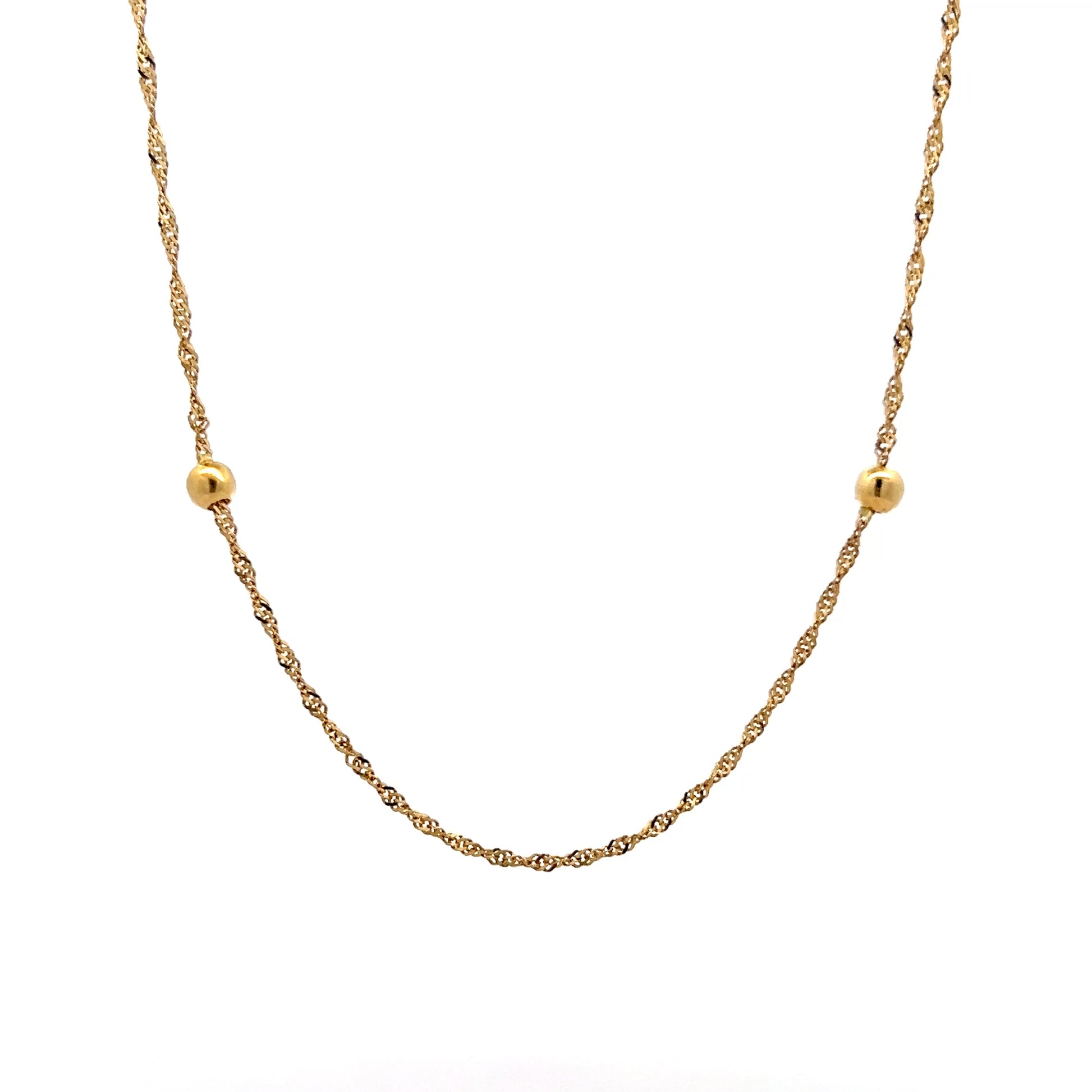 26" Singapore Chain Necklace 18k Yellow Gold