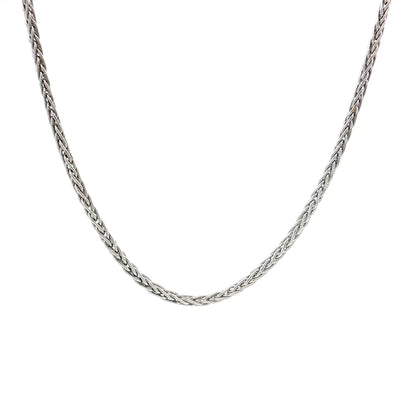 26" Wheat Chain Necklace 14k White Gold