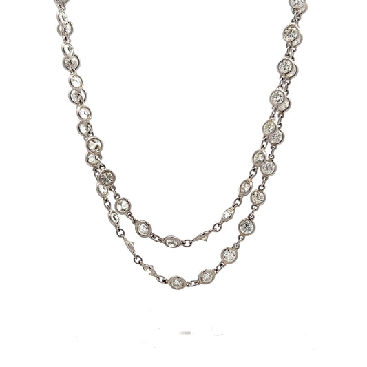 27 Carat Round Brilliant Diamond Necklace in Platinum