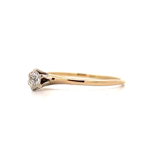 .19 Victorian Solitaire Diamond Engagement Ring in 14k