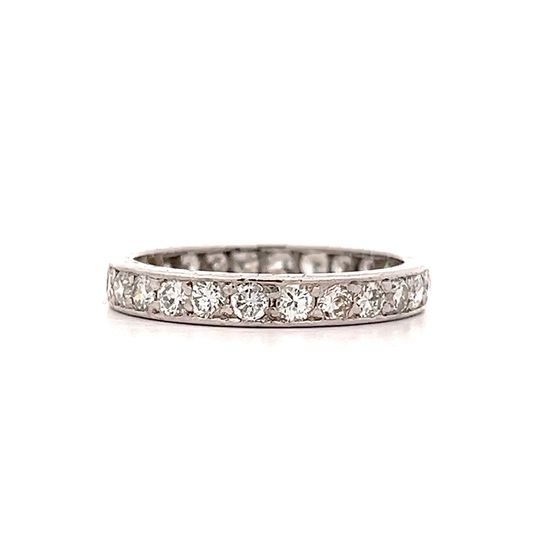 1.56 Vintage Diamond Eternity Wedding Band in Platinum