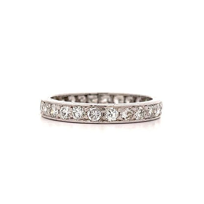 1.56 Vintage Diamond Eternity Wedding Band in Platinum