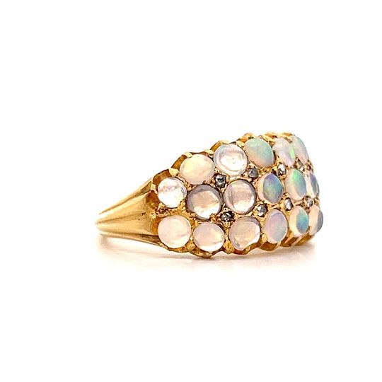 2.20 Victorian Opal Cocktail Ring in 18k Yellow Gold