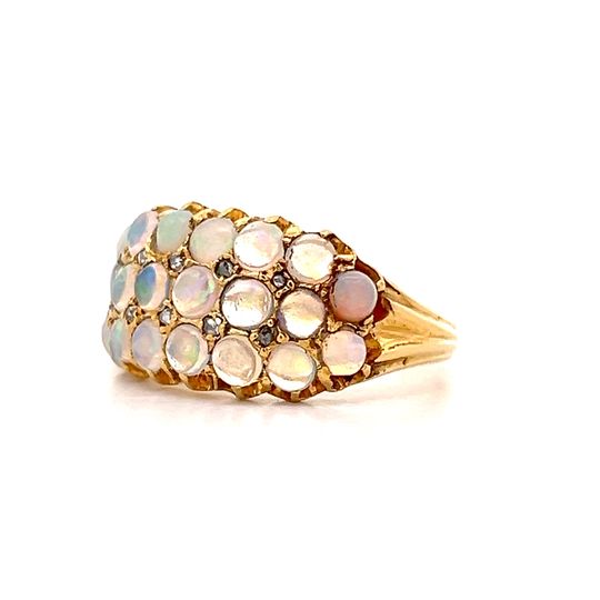 2.20 Victorian Opal Cocktail Ring in 18k Yellow Gold