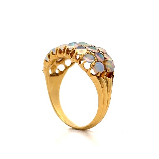 2.20 Victorian Opal Cocktail Ring in 18k Yellow Gold