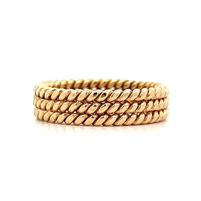 Tripe Rope Stacking Ring in 18k Yellow Gold