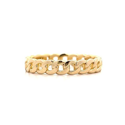 Curb Link Chain Stacking Ring in 14k Yellow Gold