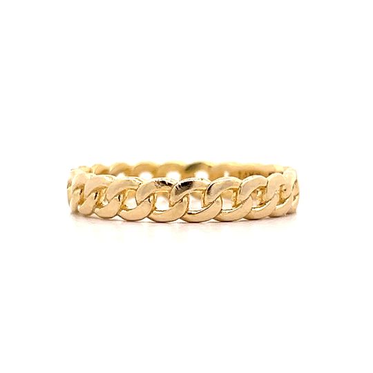 Curb Link Chain Stacking Ring in 14k Yellow Gold