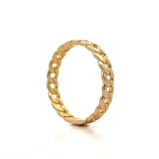 Curb Link Chain Stacking Ring in 14k Yellow Gold