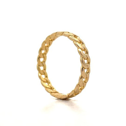 Curb Link Chain Stacking Ring in 14k Yellow Gold