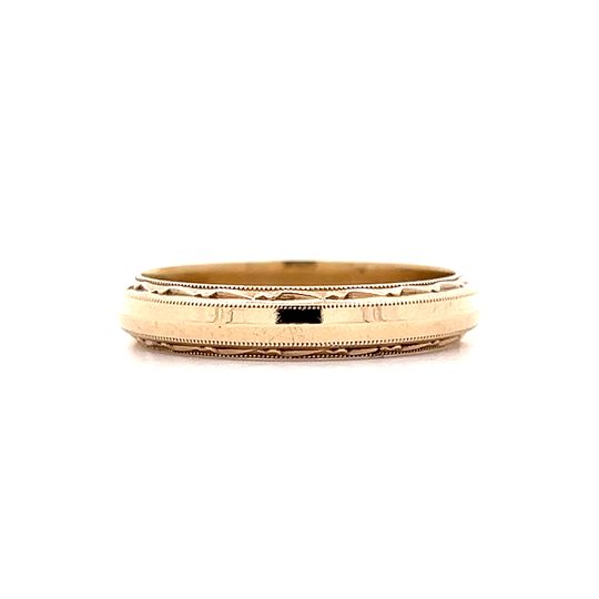 Vintage Mid-Century Mens Milgrain Band in 14k