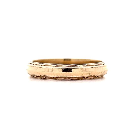 Vintage Mid-Century Mens Milgrain Band in 14k