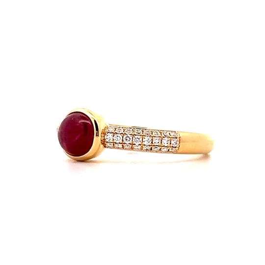 1.27 Bezel Ruby Stacking Ring in 18k Yellow Gold