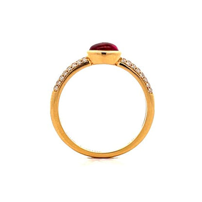 1.27 Bezel Ruby Stacking Ring in 18k Yellow Gold