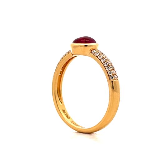 1.27 Bezel Ruby Stacking Ring in 18k Yellow Gold