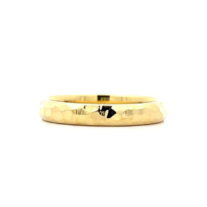 Hammered Finish Stacking Ring in 18k Yellow Gold