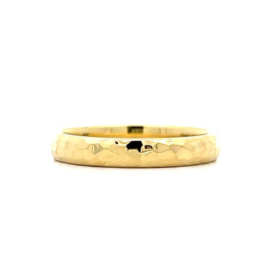 Hammered Finish Stacking Ring in 18k Yellow Gold