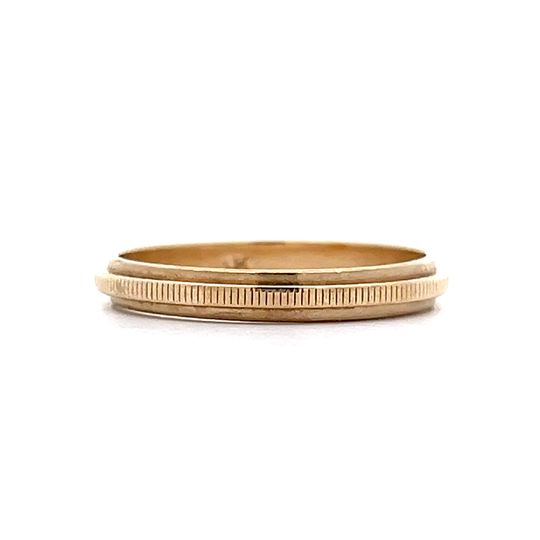 Vintage 1950's Coin Edge Wedding Band in 14k