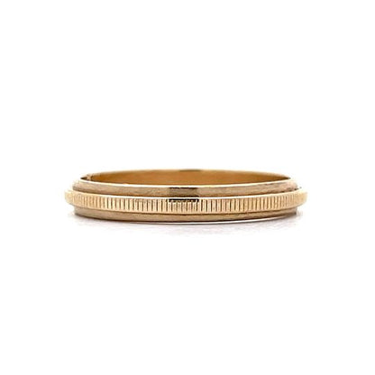 Vintage 1950's Coin Edge Wedding Band in 14k