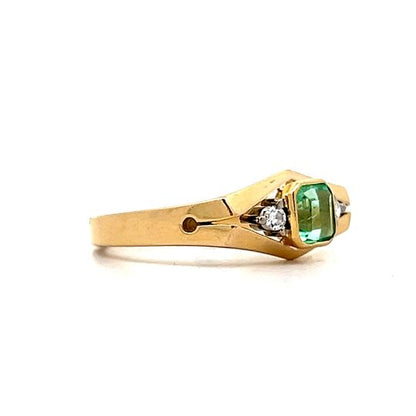 .55 Square Cut Emerald Cocktail Ring in 18k Yellow Gold