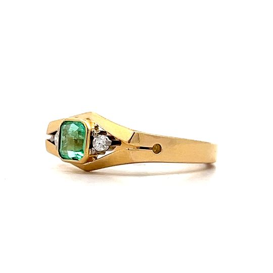 .55 Square Cut Emerald Cocktail Ring in 18k Yellow Gold