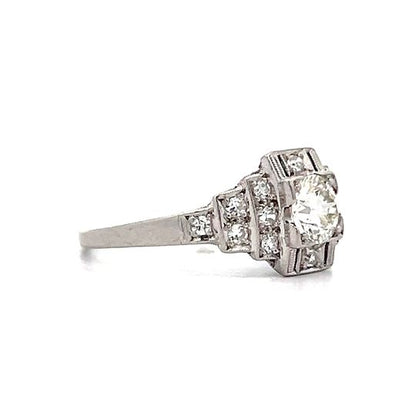 .66 Antique Deco Step Engagement Ring in Platinum