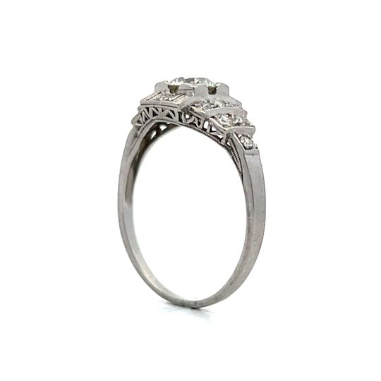 .66 Antique Deco Step Engagement Ring in Platinum