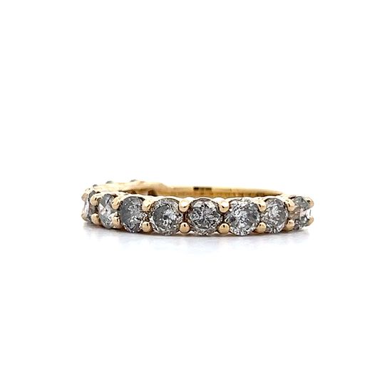 1.32 Salt & Pepper Diamond Wedding Band in 14k Yellow Gold