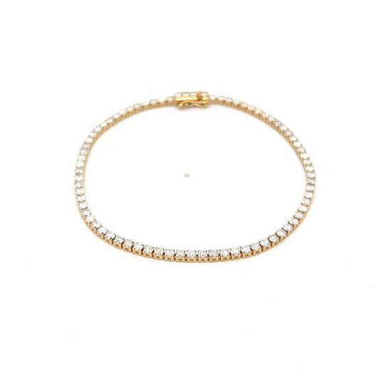 3.00 Round Diamond Tennis Bracelet in 14k Yellow Gold