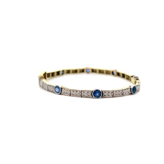 1.75 Vintage Art Deco Sapphire & Diamond Bracelet