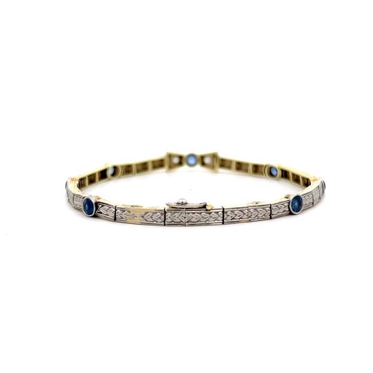 1.75 Vintage Art Deco Sapphire & Diamond Bracelet