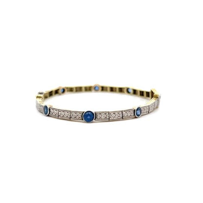 1.75 Vintage Art Deco Sapphire & Diamond Bracelet