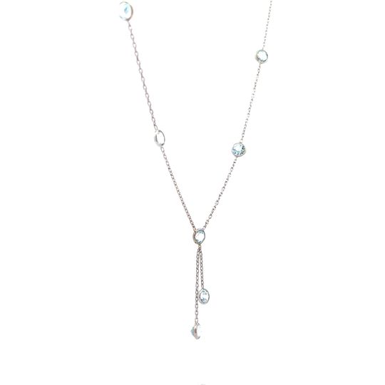 .25 Aquamarine Lariat Necklace in 14k White Gold