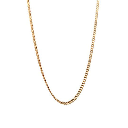 18 Inch Flat Curb Link Chain Necklace in 14k